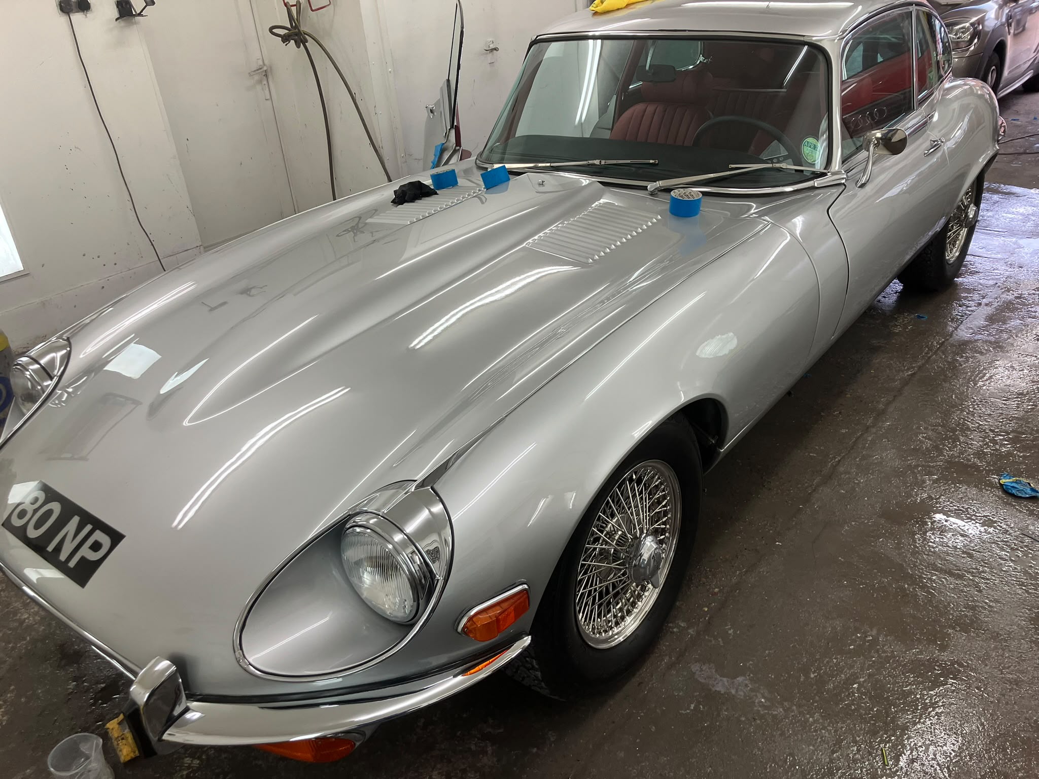Finished classic Jaguar after specialist body and paint restoration