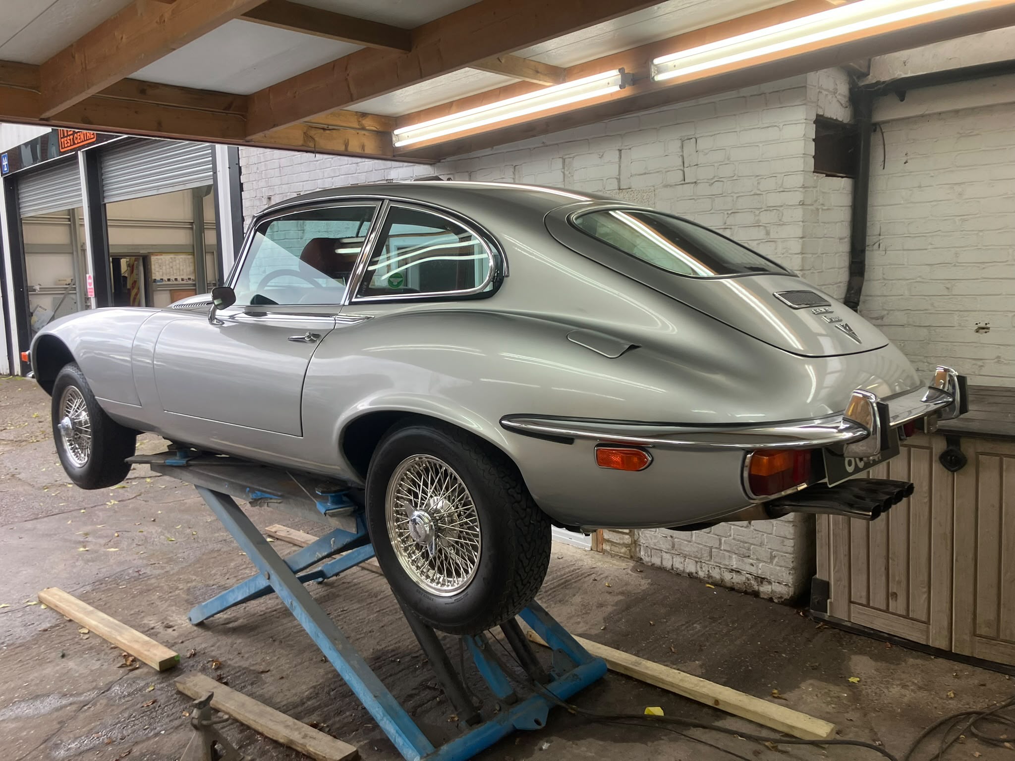 Classic car undergoing specialist restoration in the SP Vehicle Repairs workshop
